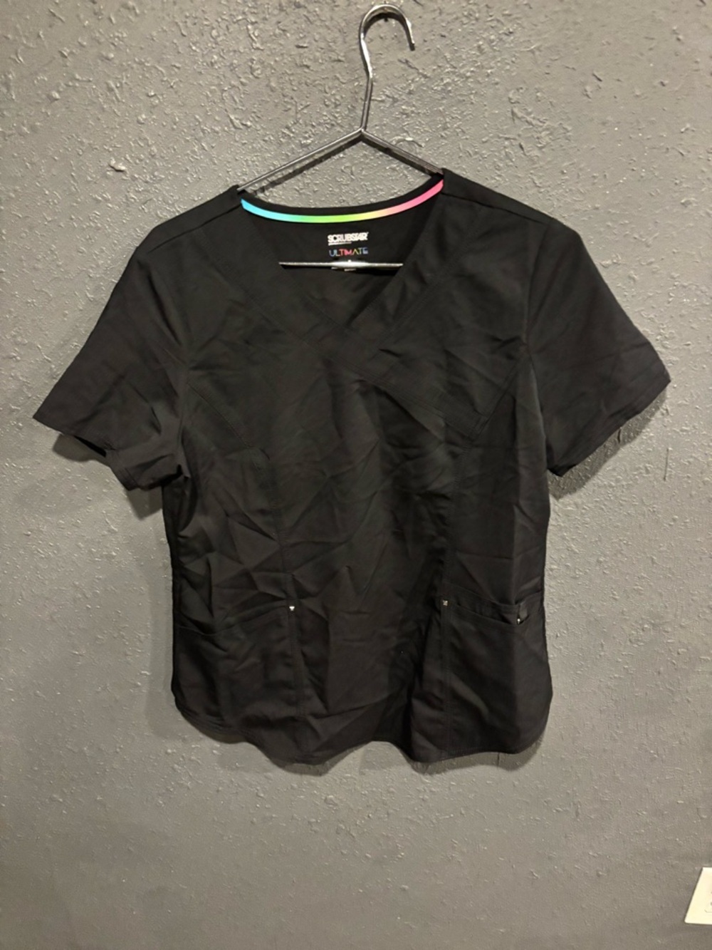 ScrubStar Ultimate Black V-Neck Scrub Top